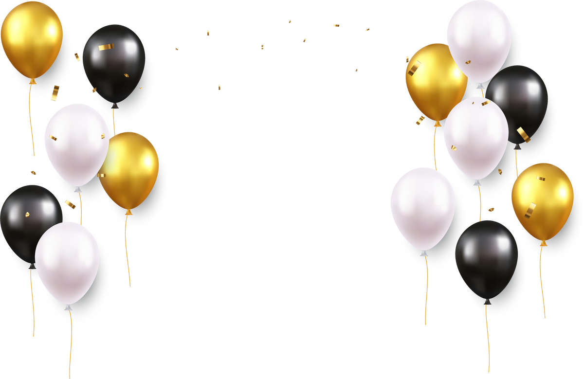 white gold balloons